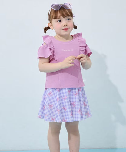 日本童裝 aF#a325 防UV 泳衣兩件套裝 100-140cm 女童款 夏季 夏日玩水泳衣特輯