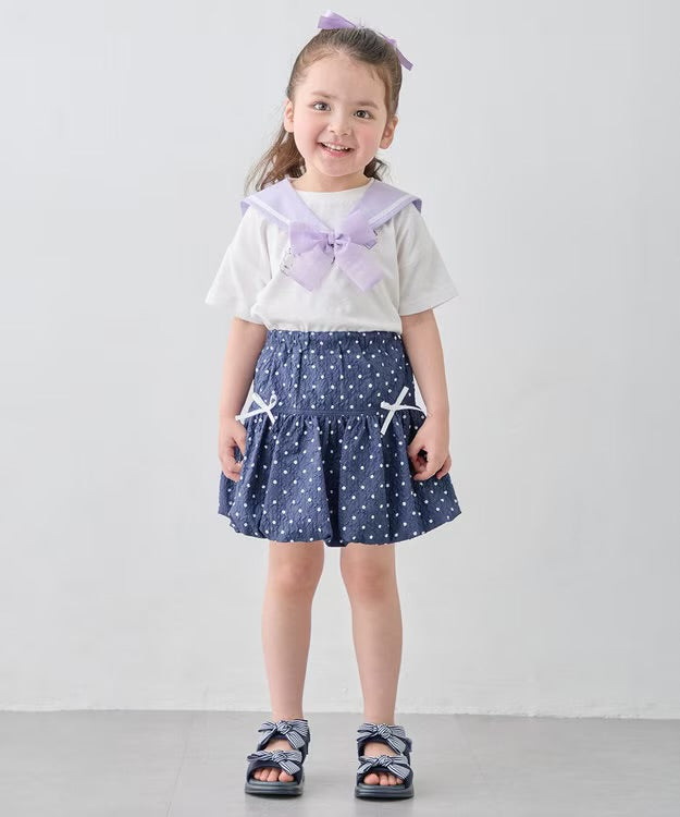 日本童裝 aF#a325 泡泡波點短裙 110-150cm 女童款 夏季 SKIRTS