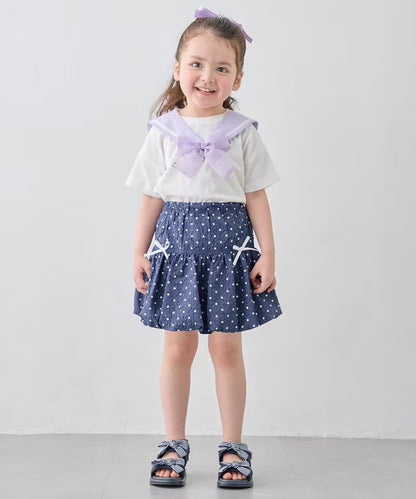 日本童裝 aF#a325 泡泡波點短裙 110-150cm 女童款 夏季 SKIRTS