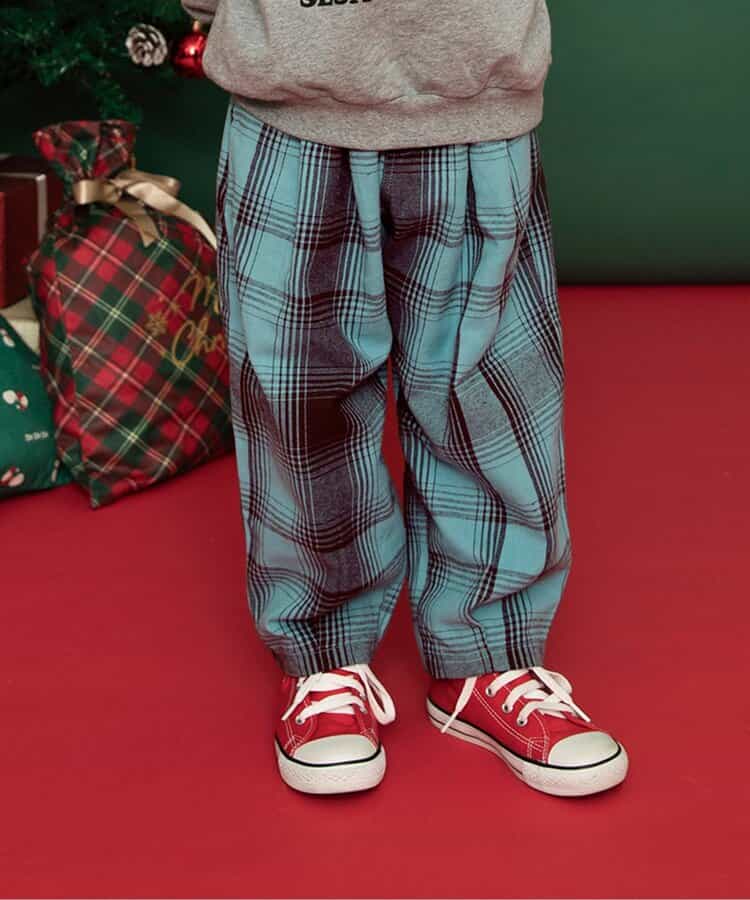 日本童裝 BREEZE 格仔長褲 80-150cm 男童款/女童款 冬季 Pants Christmas 聖誕快樂特輯 聖誕服裝/飾物配件 聖誕紅/新年紅