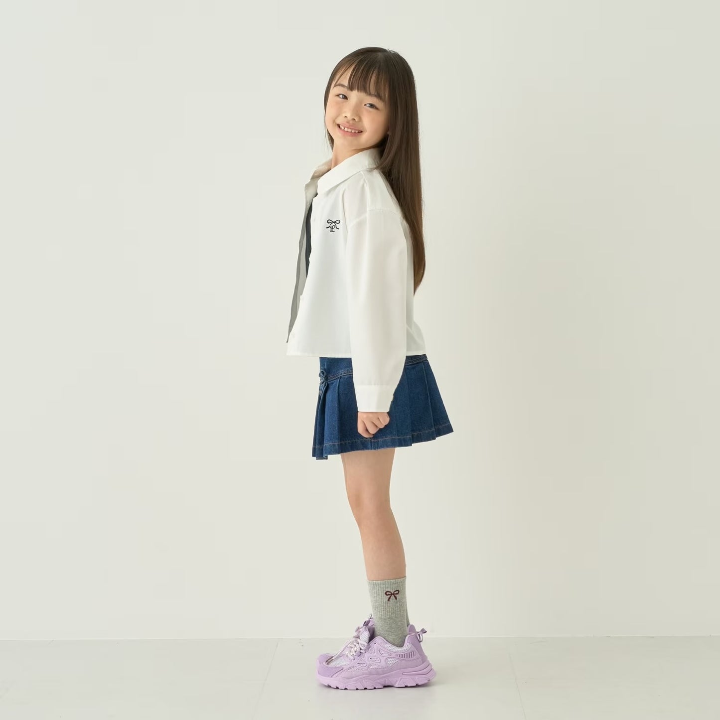 日本童裝 Ly# mine 學生妹短款襯衫 100-150cm 女童款 秋季 TOPS 萬聖節 Cosplay服裝 Halloween攪鬼特輯