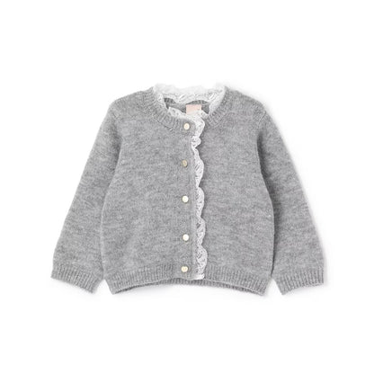 日本童裝 pe#main 蕾絲花邊針織外套 80-130cm 女童款 冬季 OUTERWEAR