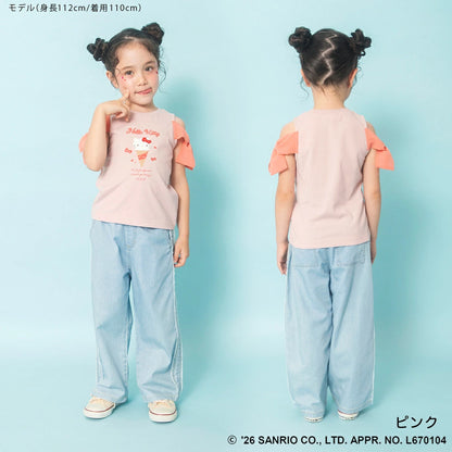 日本童裝 Branshes x Sanrio 雪紡露肩上衣 90-130cm 女童款 夏季 TOPS