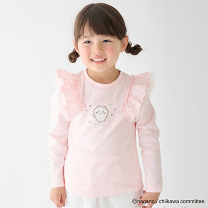 日本童裝 pe#main x Chiikawa 蕾絲肩袖上衣 80-130cm 女童款 夏季 TOPS