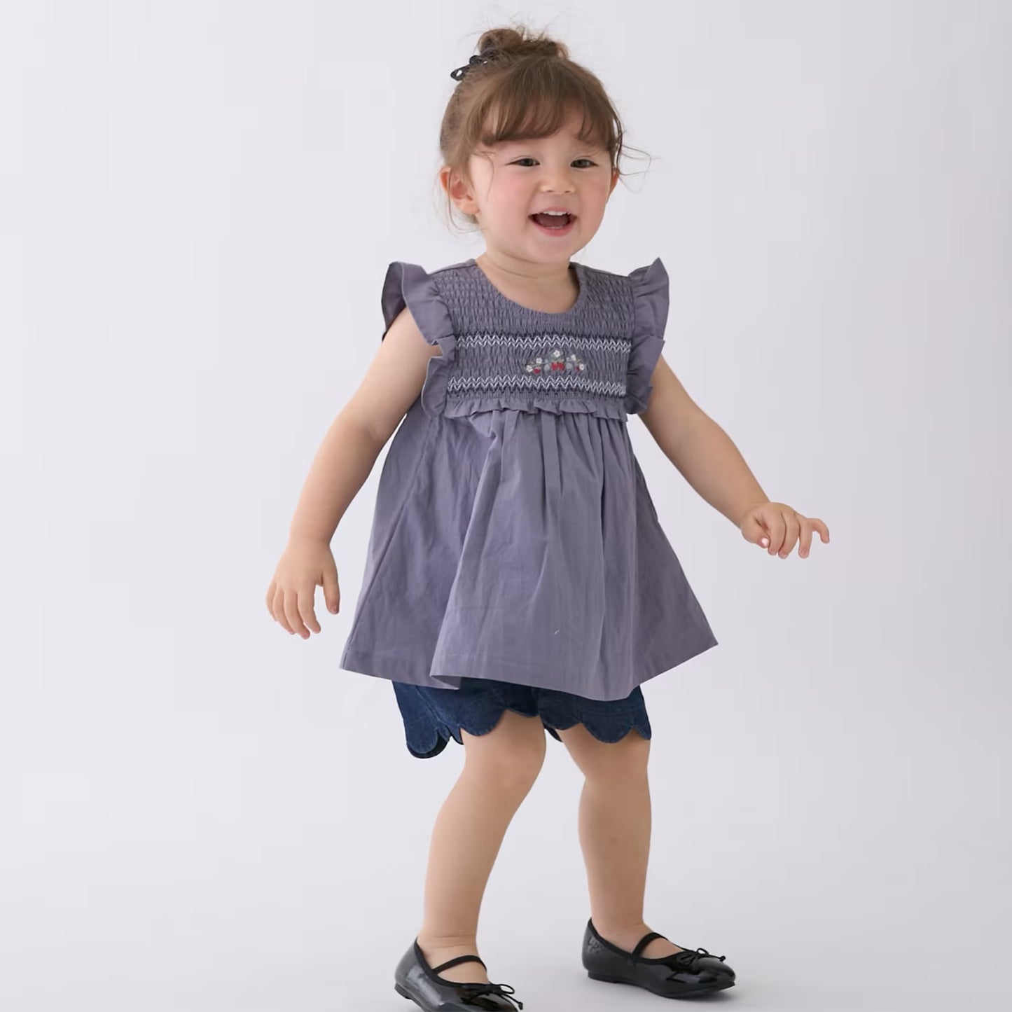 日本童裝 pe#main 士多啤梨刺繡上衣 80-130cm 女童款 夏季 TOPS