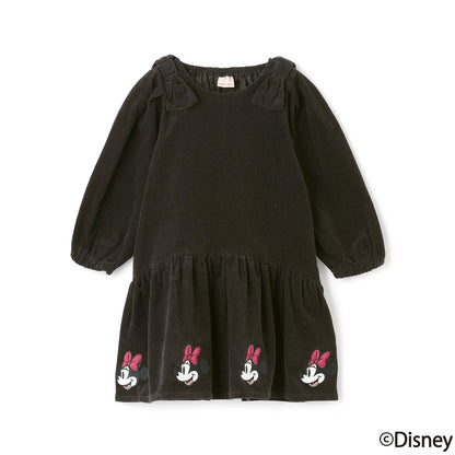 日本童裝 pe#main x Disney 燈芯絨連身裙 80-130cm 女童款 秋季 DRESSES 聖誕紅/新年紅