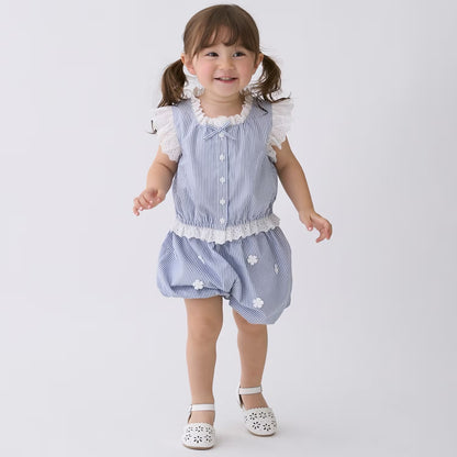 日本童裝 pe#main 蕾絲邊無袖襯衫 80-130cm 女童款 夏季 TOPS