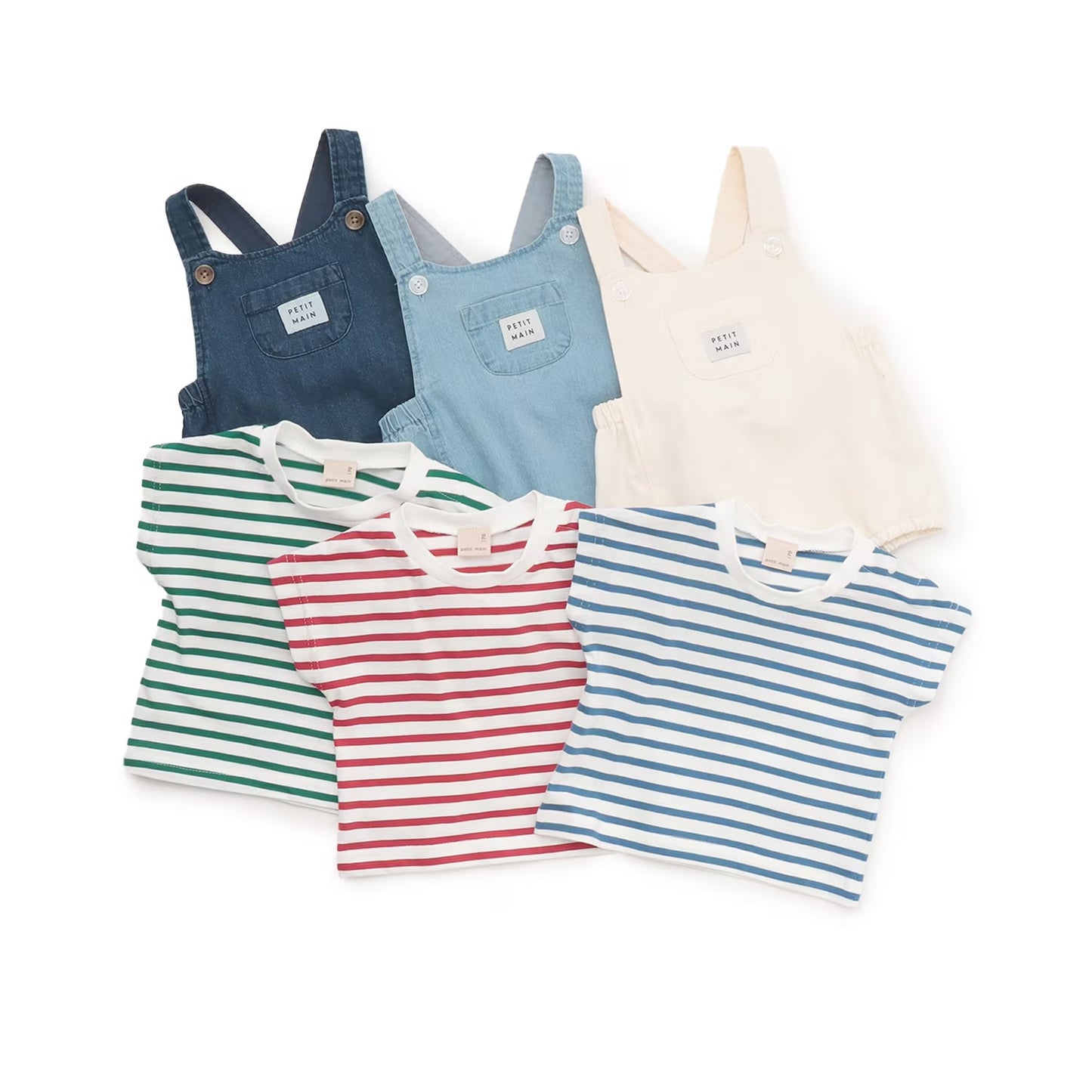 日本童裝 pe#main 上衣及吊帶連體褲 70-80cm 男童款 初生嬰兒 夏季 TOPS Jumpsuit