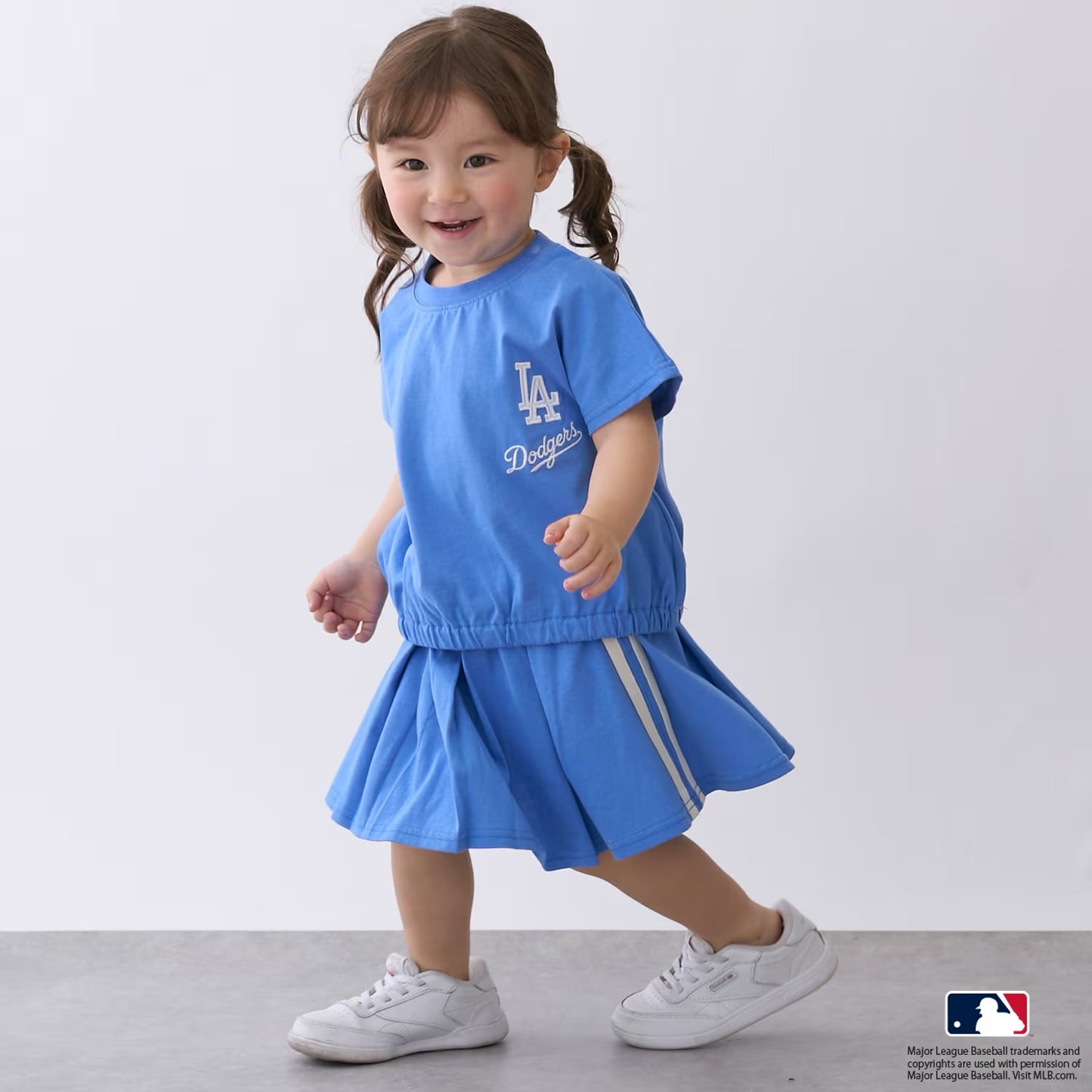 日本童裝 pe#main x 【MLB】上衣短裙兩件套裝 80-130cm 女童款 夏季 TOPS SKIRTS