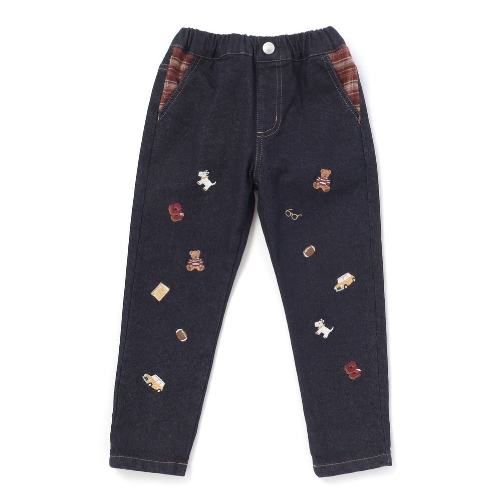 日本童裝  SLAP SLIP 刺繡薄抓毛長褲 80-130cm 男童款 冬季 PANTS