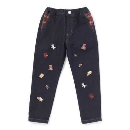 日本童裝  SLAP SLIP 刺繡薄抓毛長褲 80-130cm 男童款 冬季 PANTS