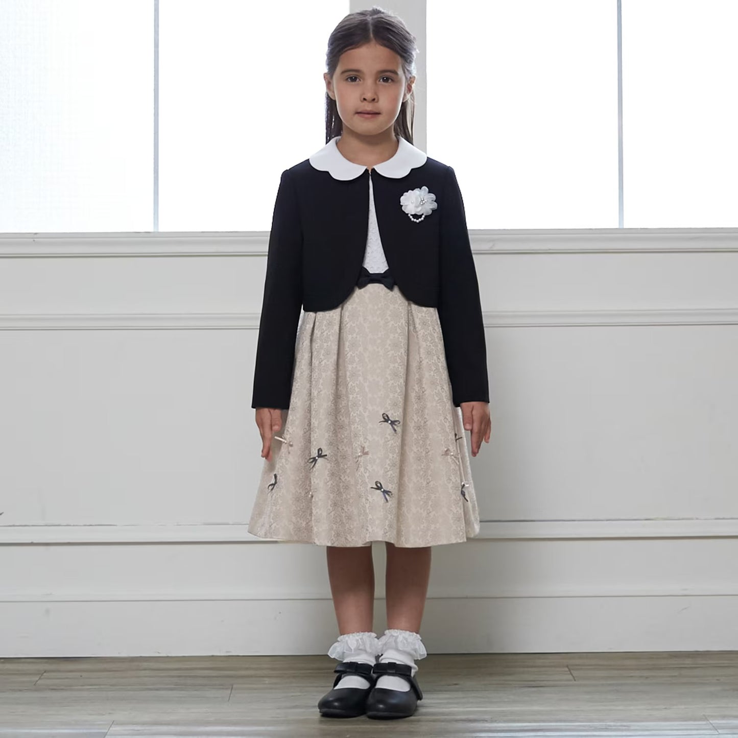 日本童裝 pe#main 禮服兩件套裝 110-130cm 女童款 冬季 OUTERWEAR DRESSES 面試/宴會/表演