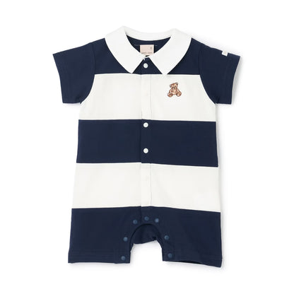 日本童裝 pe#main 熊仔polo連衣 70-80cm 男童款 初生嬰兒 夏季 Jumpsuit