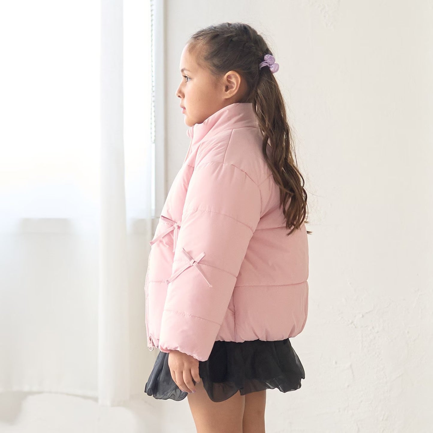 日本童裝 Ly# mine 蝴蝶結夾棉外套 100-150cm 女童款 冬季 (適合寒冷天氣、溫度低天氣）OUTERWEAR