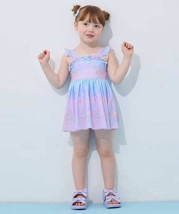 日本童裝 aF#a325 防UV 連身泳衣 100-140cm 女童款 夏季 夏日玩水泳衣特輯