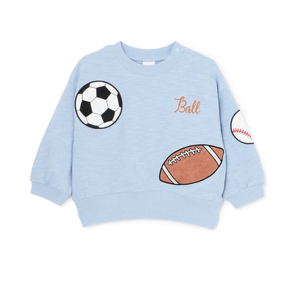 日本童裝 pe#main 球類貼花長袖上衣 80-130cm 男童款 夏季 TOPS