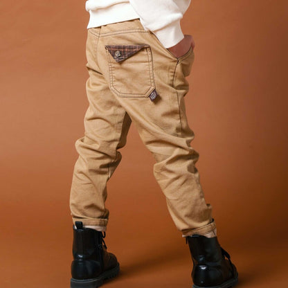 日本童裝  SLAP SLIP 刺繡薄抓毛長褲 80-130cm 男童款 冬季 PANTS