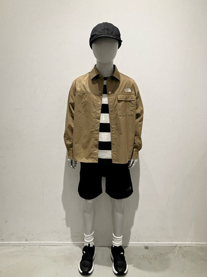 Japanese children's clothing TNF anti-fouling series UV protection striped top 130-160cm boys/girls summer TOPS 