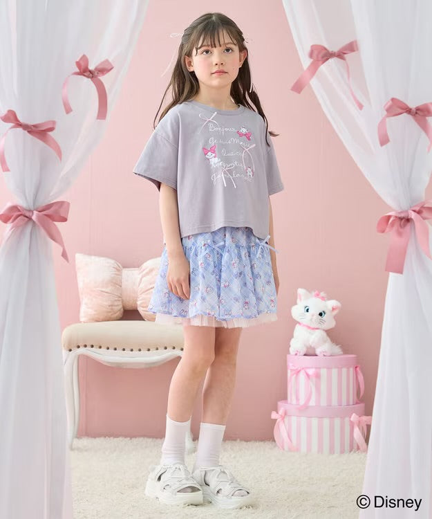 日本童裝 aF#a325 x Disney Marie 印花短袖上衣 110-160cm 女童款 夏季 TOPS