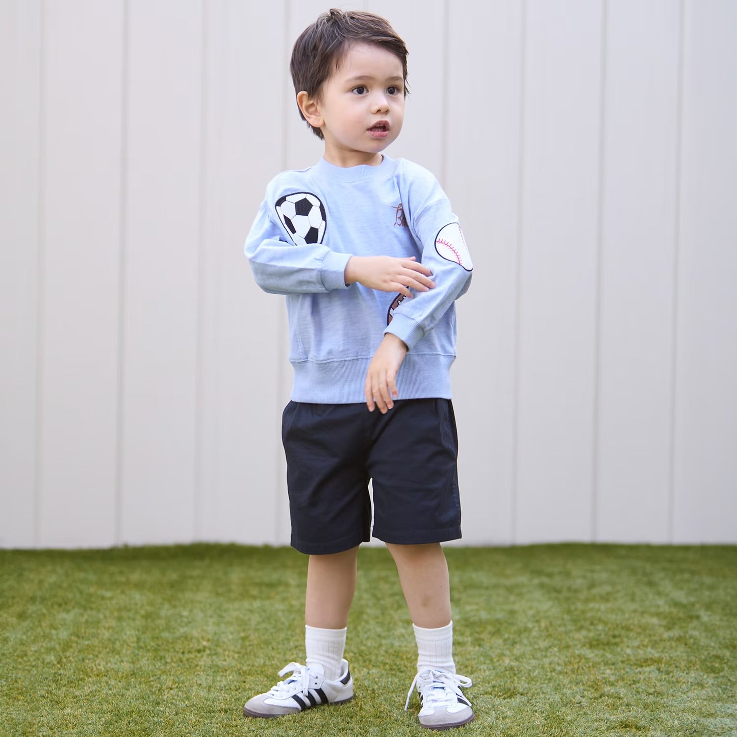 日本童裝 pe#main 球類貼花長袖上衣 80-130cm 男童款 夏季 TOPS