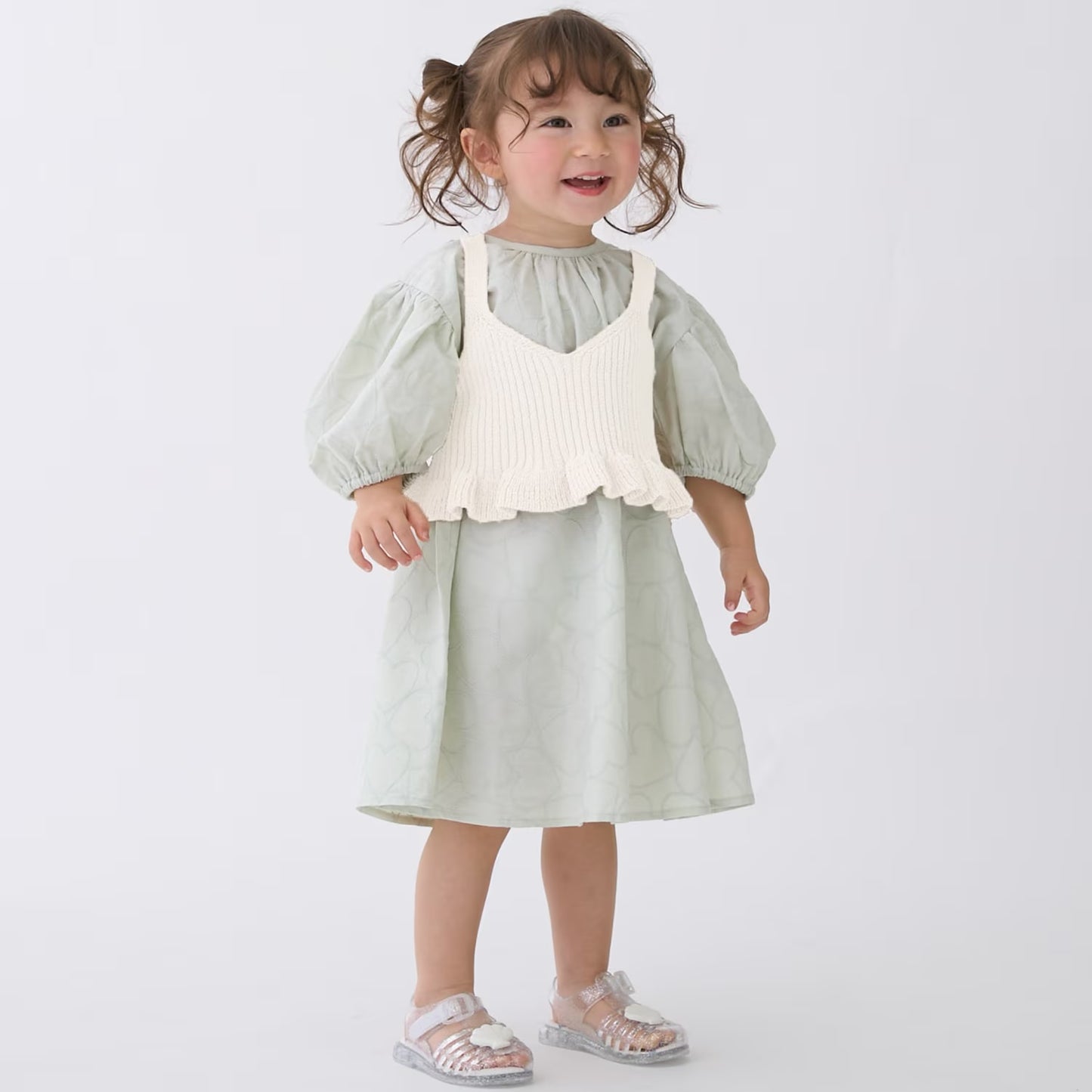 日本童裝 pe#main 針織吊帶及蕾絲連身裙套裝 80-130cm 女童款 夏季 TOPS DRESSES