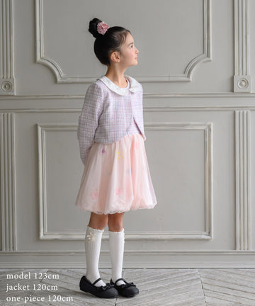 日本童裝 panpantutu 小香風粗呢外套＋背心泡泡連身裙 100-130cm 女童款 夏季 OUTERWEAR DRESSES 面試/宴會/表演