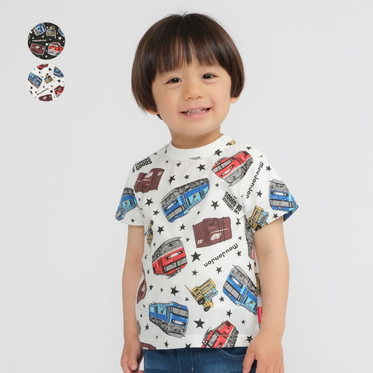 Moujonjon Japanese-made JR freight train tops (90-130cm) for boys, summer TOPS (Railway Series) 