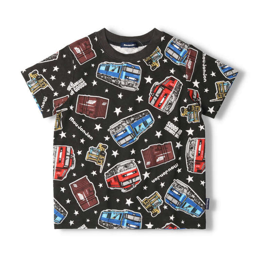 Moujonjon Japanese-made JR freight train tops (90-130cm) for boys, summer TOPS (Railway Series)