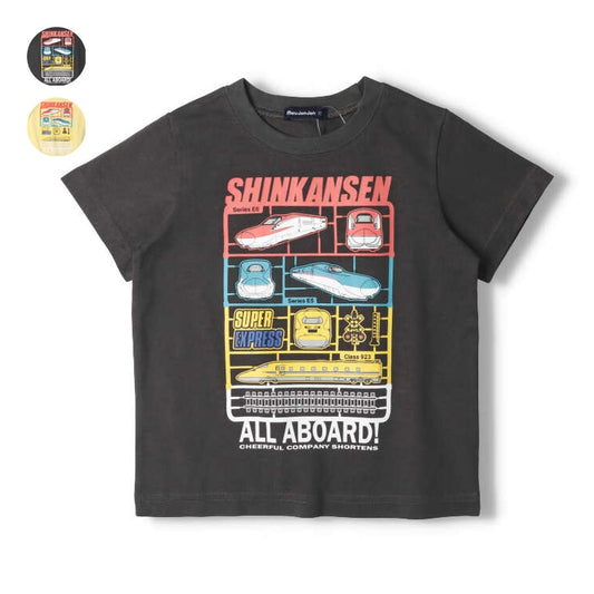 Moujonjon Shinkansen Tops (90-130cm) for Boys (Japanese Children's Clothing) Summer TOPS Railway Series 