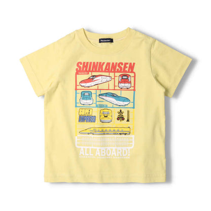 Moujonjon Shinkansen Tops (90-130cm) for Boys (Japanese Children's Clothing) Summer TOPS Railway Series 
