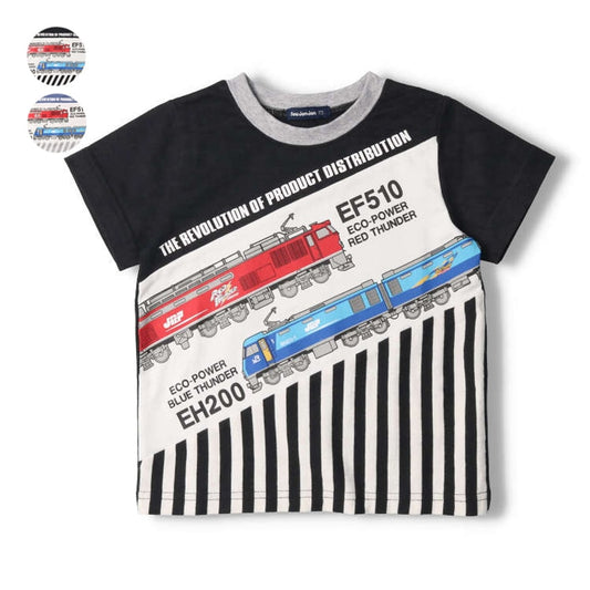 Japanese Moujonjon JR Freight Train Top 90-130cm Boys Summer TOPS Railway Series 