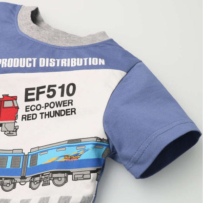 Japanese Moujonjon JR Freight Train Top 90-130cm Boys Summer TOPS Railway Series 