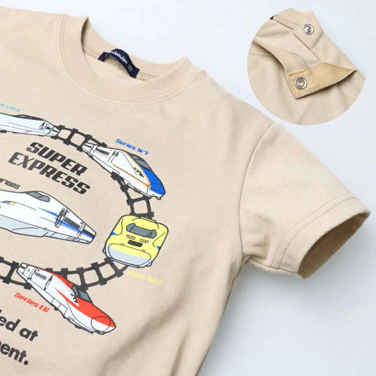 現貨區1-2日寄出--日本童裝 Moujonjon 日本製 JR新幹線 上衣 90/130cm 男童款 夏季 TOPS 鐵路系列