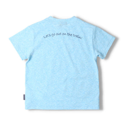 Moujonjon Japanese children's clothing, made in Japan, on the line tram route top 90-130cm boys' summer TOPS railway series 