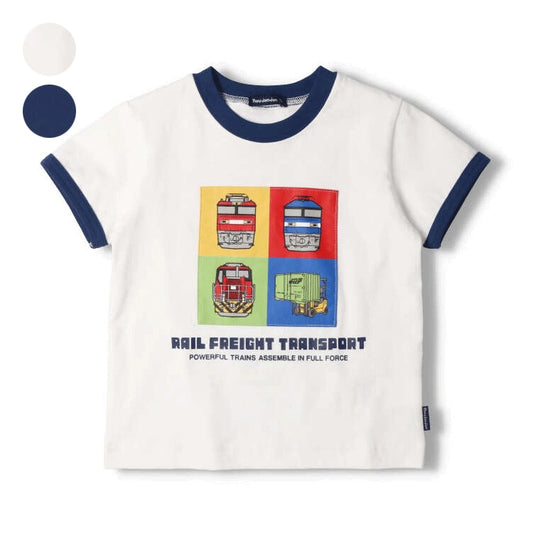 Japanese Moujonjon JR Freight Train Top 90-130cm Boys Summer TOPS Railway Series 