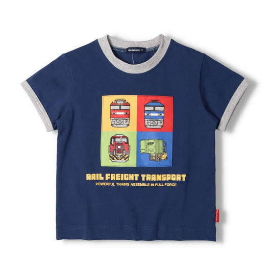 Japanese Moujonjon JR Freight Train Top 90-130cm Boys Summer TOPS Railway Series 