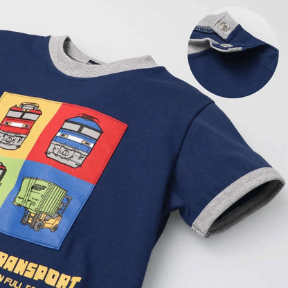 Japanese Moujonjon JR Freight Train Top 90-130cm Boys Summer TOPS Railway Series 