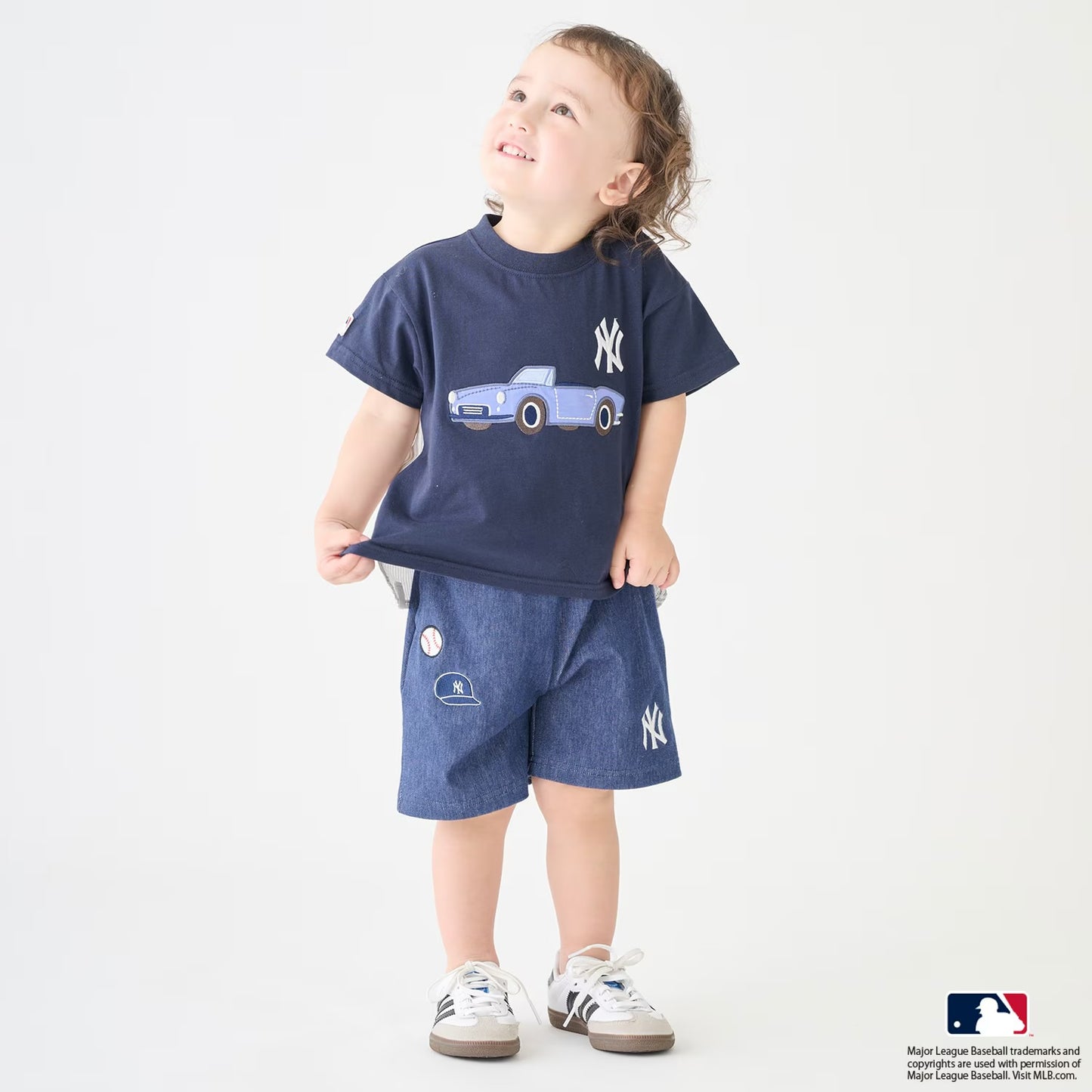 日本童裝 pe#main x 【MLB】汽車貼花上衣 80-130cm 男童款/女童款 夏季 TOPS
