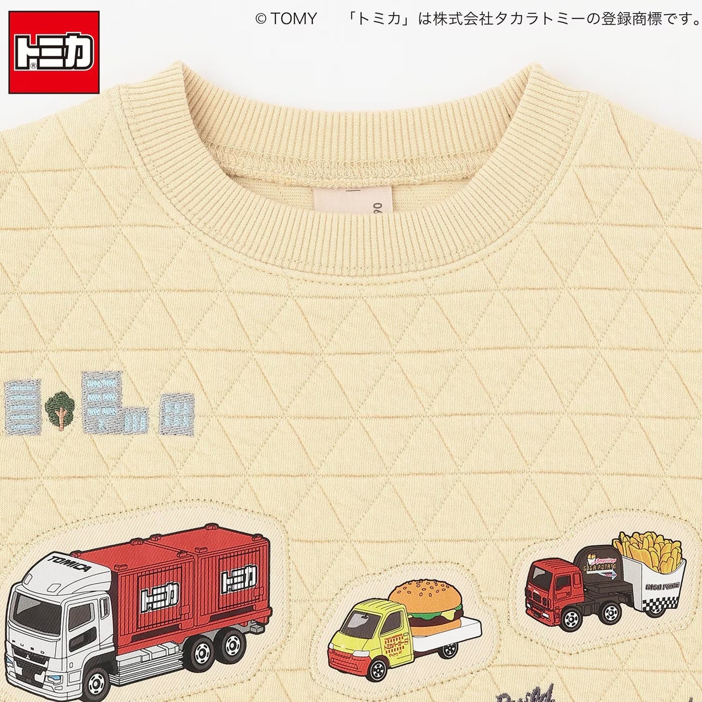 日本童裝 pe#main x TOMICA 絎縫衛衣 80-130cm 男童款 秋季 TOPS