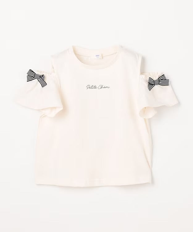 日本童裝 aF#a325 蝴蝶結露肩上衣 90-150cm 女童款 夏季  TOPS
