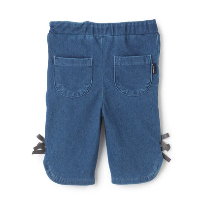 日本童裝 pe#main 防污系列 七分長蝴蝶結短褲 80-130cm 女童款 夏季 PANTS