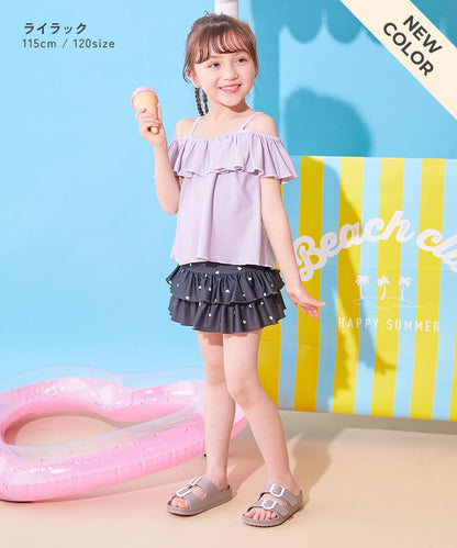 日本童裝 dev!rock 防UV 泳衣兩件套裝 100-160cm 女童款 夏季 TOPS PANTS 夏日玩水泳衣特輯