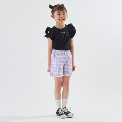 日本童裝 Ly# mine 2Way 前後兩著 隔熱布料 防UV 小飛袖上衣 100-140cm 女童款 夏季 TOPS