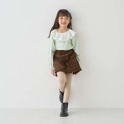 日本童裝 Ly# mine 荷葉邊燈芯絨裙褲 100-140cm 女童款 秋季 PANTS