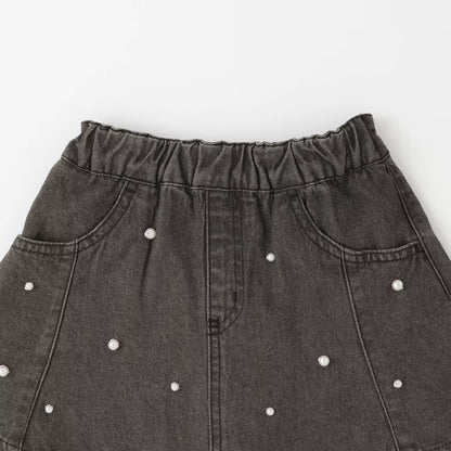 日本童裝 pe#main 珍珠牛仔短裙 80-130cm 女童款 夏季 SKIRTS