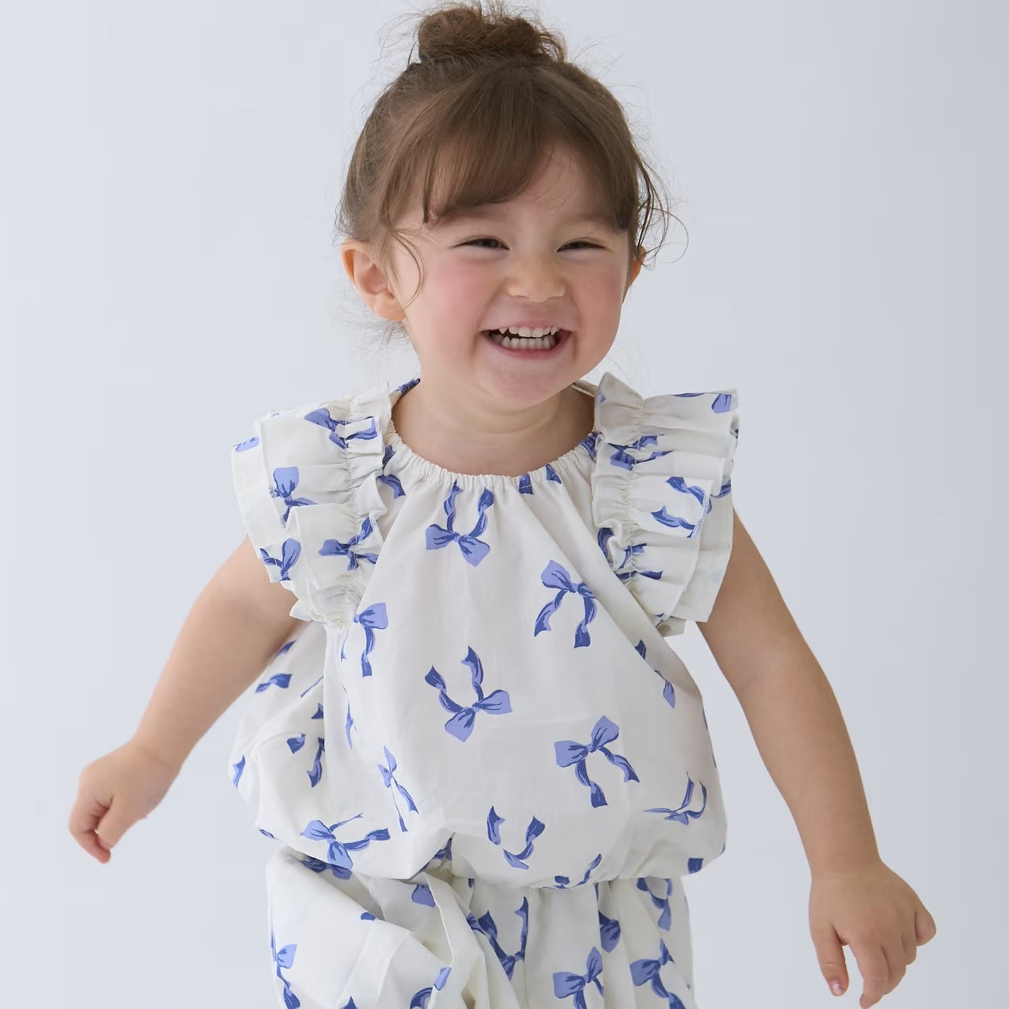 日本童裝 pe#main 蝴蝶結圖案兩件套裝 80-130cm 女童款 夏季 TOPS PANTS