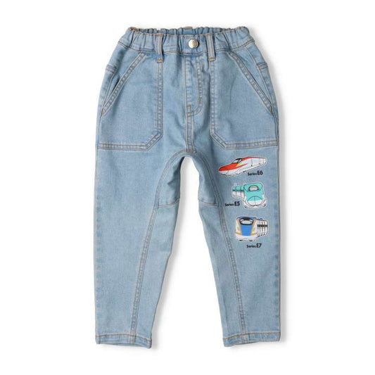 Moujonjon JR Shinkansen Denim Pants 90-140cm Boys' Summer PANTS Railway Series 