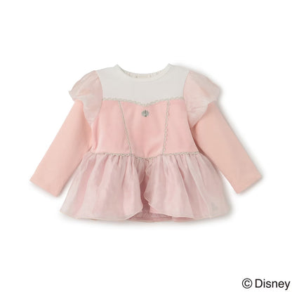 日本童裝 pe#main x Disney Princess 公主印花束腰上衣 90-130cm 女童款 秋季 TOPS