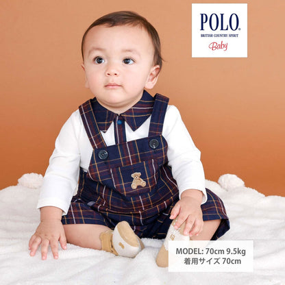日本童裝  SLAP SLIP x POLO BCS polo連衣及吊帶連體褲套裝 70-80cm 男童款 初生嬰兒 秋季 Jumpsuit