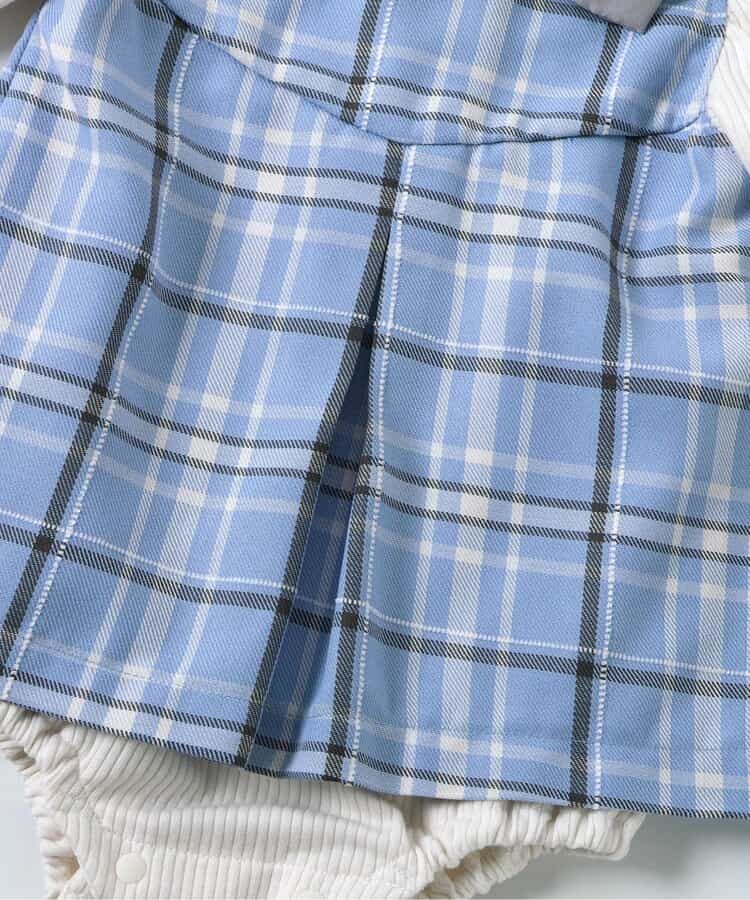 日本童裝 apres les cours 格仔連衣 70-80cm 女童款 冬季 Jumpsuit 聖誕紅/新年紅